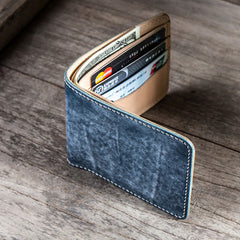 Handmade Leather Men Small Wallet Bifold Vintage Wallet for Men