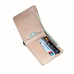 Handmade Leather Men Small Wallet Bifold Vintage Wallet for Men