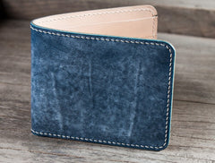 Handmade Leather Men Small Wallet Bifold Vintage Wallet for Men