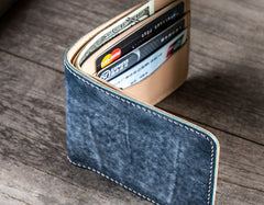 Handmade Leather Men Small Wallet Bifold Vintage Wallet for Men