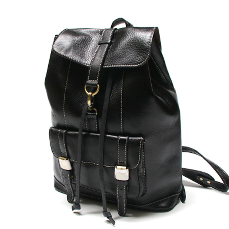 black leather drawstring backpack laptop Handmade Leather Mens Backpacks Travel Backpacks Laptop Backpack for m – iwalletsmen