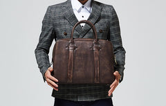 leather briefcase for men Vintage Leather Mens Briefcase Laptop Handbags Leather notebook Bag Leather for Men