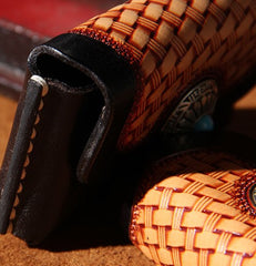 Handmade Leather Mens Card Wallet Black Small Card Wallet for Men