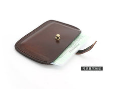Handmade Leather Mens Card Wallet Front Pocket Wallets Small Wallets for Men - iwalletsmen