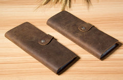 Handmade Leather Mens Card Wallet Vintage Coffee Multi Cards Wallet for Men