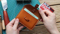 Handmade Leather Mens Card Wallets Front Pocket Wallet Small Change Wallets for Men - iwalletsmen