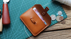 Handmade Leather Mens Card Wallets Front Pocket Wallet Small Change Wallets for Men - iwalletsmen