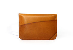 Handmade Leather Mens Card Wallets Front Pocket Wallet Small Change Wallets for Men - iwalletsmen