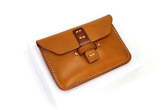 Handmade Leather Mens Card Wallets Front Pocket Wallet Small Change Wallets for Men - iwalletsmen