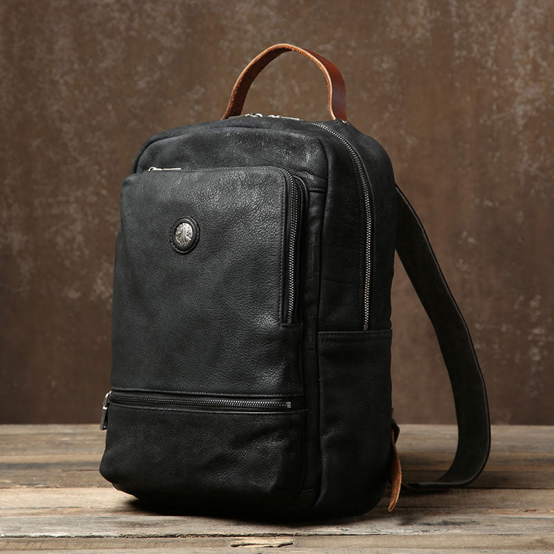 Handmade Leather Mens Cool Backpack Bag Large Travel Bag Hiking Bag for Men