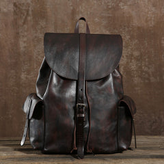 Handmade Leather Mens Cool Backpack Sling Bag Large Travel Bag Hiking Bag for Men