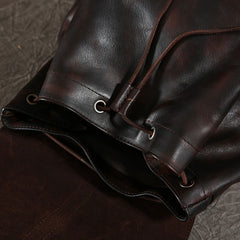Handmade Leather Mens Cool Backpack Sling Bag Large Travel Bag Hiking Bag for Men