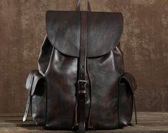 Handmade Leather Mens Cool Backpack Sling Bag Large Travel Bag Hiking Bag for Men