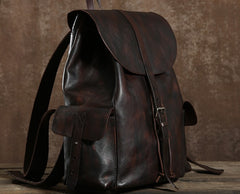 Handmade Leather Mens Cool Backpack Sling Bag Large Travel Bag Hiking Bag for Men