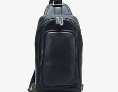 Handmade Leather Mens Cool Chest Bag Sling Bag Crossbody Bag Travel Bag Hiking Bag for men