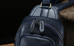 Handmade Leather Mens Cool Chest Bag Sling Bag Crossbody Bag Travel Bag Hiking Bag for men