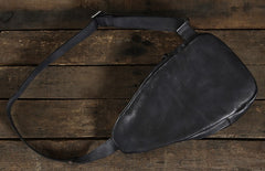 Handmade Leather Mens Cool Chest Bag Sling Bag Crossbody Bag Travel Bag Hiking Bag for men