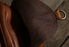 Handmade Leather Mens Cool Chest Bag Sling Bag Crossbody Bag Travel Bag Hiking Bag for men