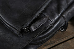 Handmade Leather Mens Cool Chest Bag Sling Bag Crossbody Bag Travel Bag Hiking Bag for men