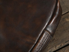 Handmade Leather Mens Cool Chest Bag Sling Bag Crossbody Bag Travel Bag Hiking Bag for men