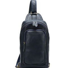 Handmade Leather Mens Cool Chest Bag Sling Bag Crossbody Bag Travel Bag Hiking Bag for men