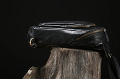 Handmade Leather Mens Cool Chest Bag Sling Bag Crossbody Bag Travel Bag Hiking Bag for men