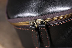 Handmade Leather Mens Cool Chest Bag Sling Bag Crossbody Bag Travel Bag Hiking Bag for men