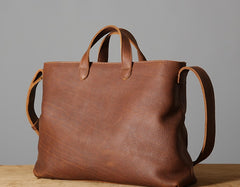 Handmade Leather Mens Cool Handbag Tote Shoulder Bag Work Bag Laptop Bag for Men