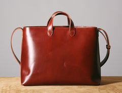 Handmade Leather Mens Cool Handbag Tote Shoulder Bag Work Bag Laptop Bag for Men
