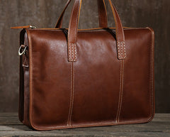 Handmade Leather Mens Cool Messenger Bag Briefcase Work Bag Business Bag Laptop Bag for men
