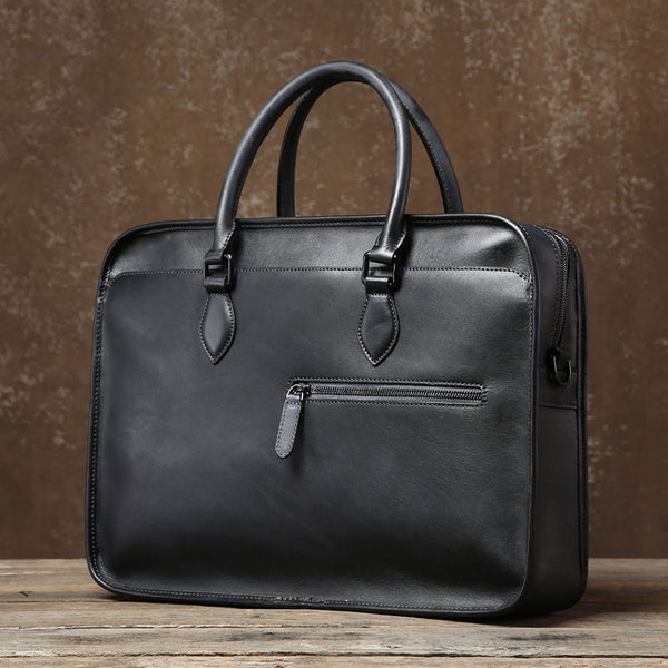 Handmade Leather Mens Cool Messenger Bag Briefcase Work Bag Business Bag Laptop Bag for men