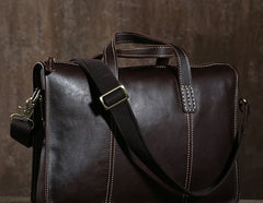 Handmade Leather Mens Cool Messenger Bag Briefcase Work Bag Business Bag Laptop Bag for men