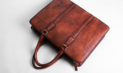 Handmade Leather Mens Cool Messenger Bag Briefcase Work Bag Business Bag Laptop Bag for men