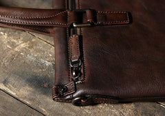Handmade Leather Mens Cool Messenger Bag Briefcase Work Bag Business Bag Laptop Bag for men