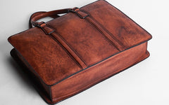 Handmade Leather Mens Cool Messenger Bag Briefcase Work Bag Business Bag Laptop Bag for men