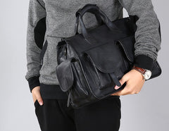 Handmade Leather Mens Cool Messenger Bag Briefcase Work Bag Business Bag Laptop Bag for men