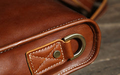 Handmade Leather Mens Cool Messenger Bag Briefcase Work Bag Business Bag Laptop Bag for men