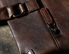 Handmade Leather Mens Cool Messenger Bag Briefcase Work Bag Business Bag Laptop Bag for men