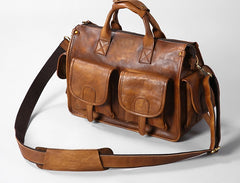 Handmade Leather Mens Cool Messenger Bag Briefcase Work Bag Business Bag Laptop Bag for men
