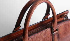Handmade Leather Mens Cool Messenger Bag Briefcase Work Bag Business Bag Laptop Bag for men