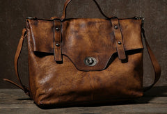 Handmade Leather Mens Cool Messenger Bag Briefcase Work Bag Business Bag Laptop Bag for men