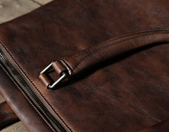 Handmade Leather Mens Cool Messenger Bag Briefcase Work Bag Business Bag Laptop Bag for men
