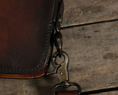 Handmade Leather Mens Cool Messenger Bag Briefcase Work Bag Business Bag Laptop Bag for men
