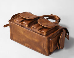 Handmade Leather Mens Cool Messenger Bag Briefcase Work Bag Business Bag Laptop Bag for men
