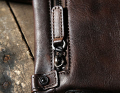 Handmade Leather Mens Cool Messenger Bag Briefcase Work Bag Business Bag Laptop Bag for men