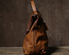 Handmade Leather Mens Cool Messenger Bag Briefcase Work Bag Business Bag Laptop Bag for men