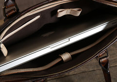 Handmade Leather Mens Cool Messenger Bag Briefcase Work Bag Business Bag Laptop Bag for men