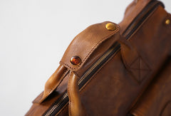 Handmade Leather Mens Cool Messenger Bag Briefcase Work Bag Business Bag Laptop Bag for men