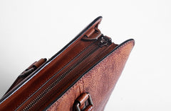 Handmade Leather Mens Cool Messenger Bag Briefcase Work Bag Business Bag Laptop Bag for men
