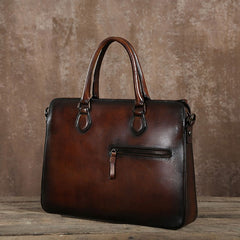 Handmade Leather Mens Cool Messenger Bag Briefcase Work Bag Business Bag Laptop Bag for men